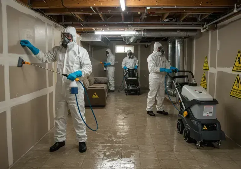 Basement Moisture Removal and Structural Drying process in Northfield, VT